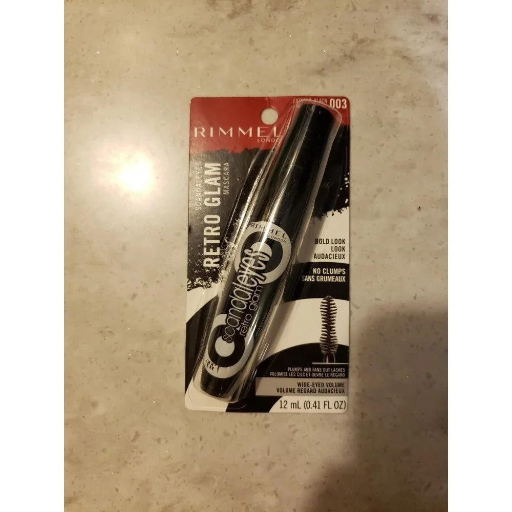 Rimmel London Scandaleyes Retroglam Mascara Long Wear 003 Extreme Black New